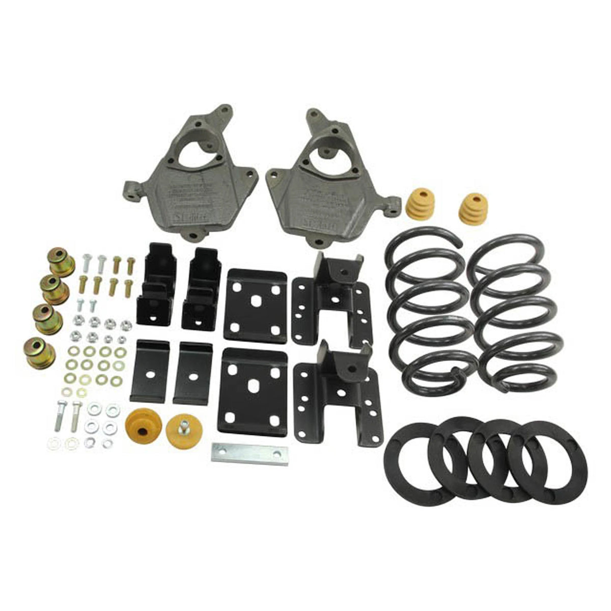 Belltech Lowering Kit w/o Shocks (3" or 4" Front / 5" or 6" Rear Drop) for 2014-2016 Chevrolet Silverado 1500 Extended Cab/Crew Cab RWD w/o Autoride or Magnetic Ride