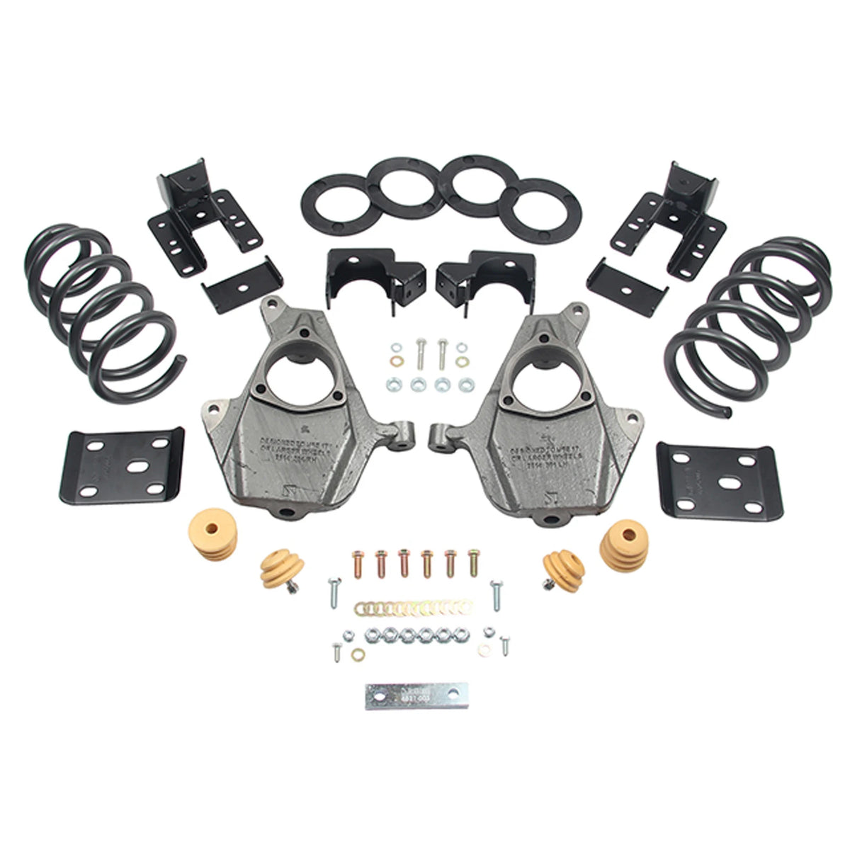 Belltech Lowering Kit w/o Shocks (3" or 4" Front / 5" or 6" Rear Drop) for 2016.5-2018 Chevrolet Silverado 1500 Extended Cab/Crew Cab w/Aluminum/Stamped Control Arms RWD w/o Autoride or Magnetic Ride
