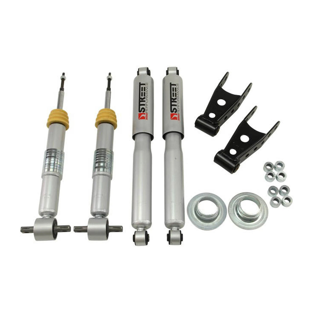 Belltech Lowering Kit w/Street Performance Shocks (+1" to -2" Front / 2" or 3" Rear Drop) for 2014-2018 Chevrolet Silverado 1500 RWD w/o Autoride or Magnetic Ride