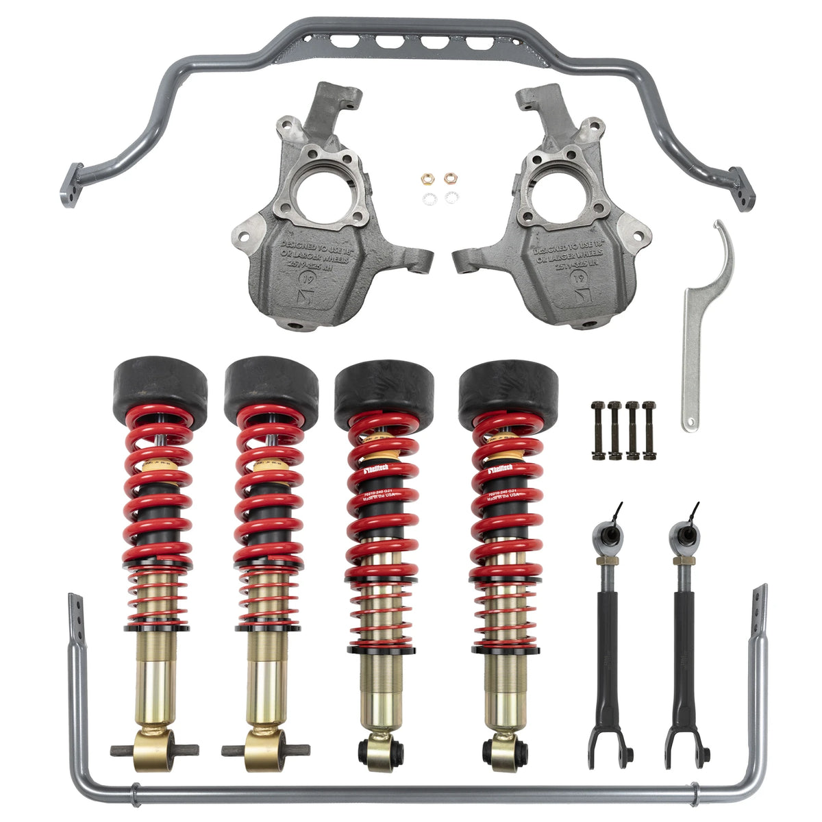 Belltech Performance Handling Kit w/Coilovers & Sway Bar Set (2-3.5" Front / 1-4.5" Rear Drop) for 2021-2026 Chevrolet Tahoe RWD/4WD w/o Magnetic Ride