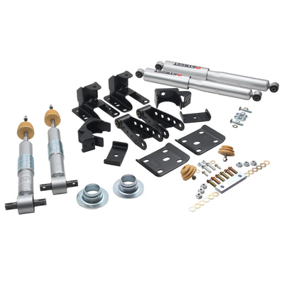 Belltech Lowering Kit w/Street Performance Shocks (+1" to -2" Front / 4" Rear Drop) for 2014-2018 Chevrolet Silverado 1500 RWD w/o Autoride or Magnetic Ride