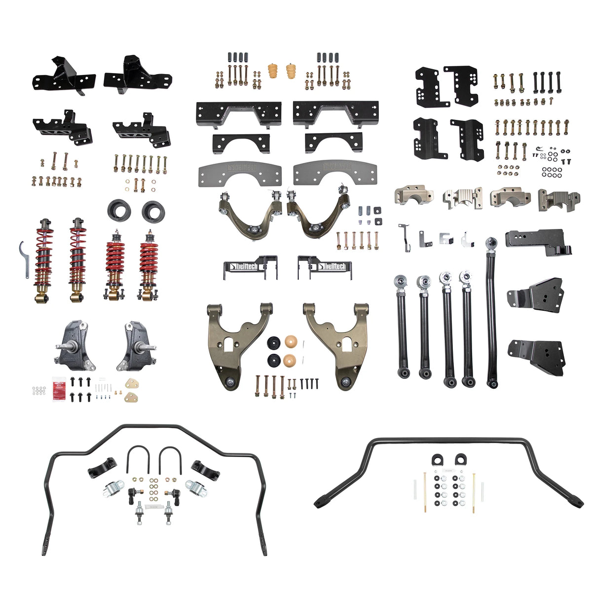 Belltech Performance Handling Kit (Compatible with 4-Piston Brake Calipers, 4-5" Front / 4-7" Rear Drop) for 1988-1998 Chevrolet C1500 Standard Cab RWD