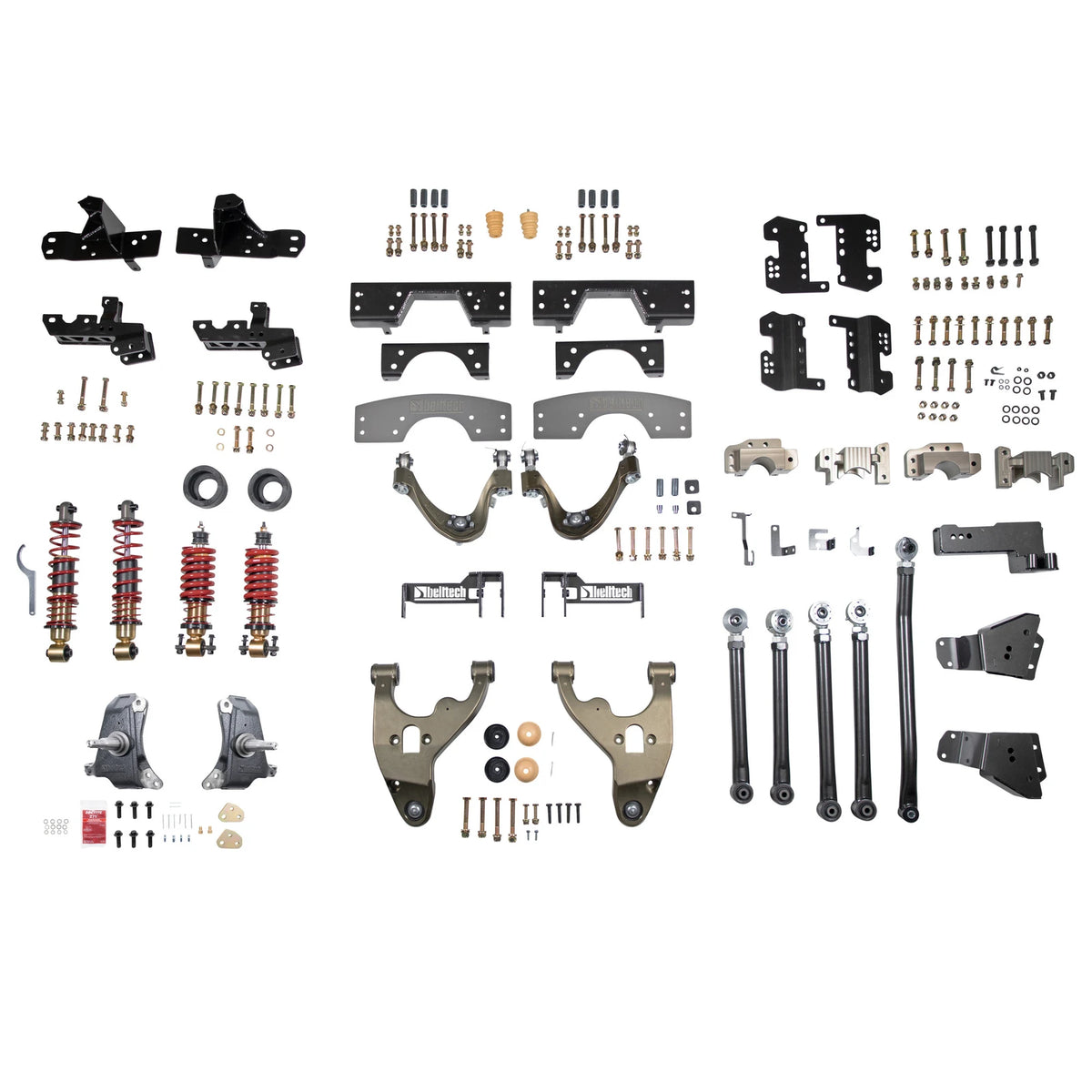 Belltech Performance Coilover Kit (Compatible with 4-Piston Brake Calipers, 4-5" Front / 4-7" Rear Drop) for 1988-1998 Chevrolet C1500 Standard Cab RWD