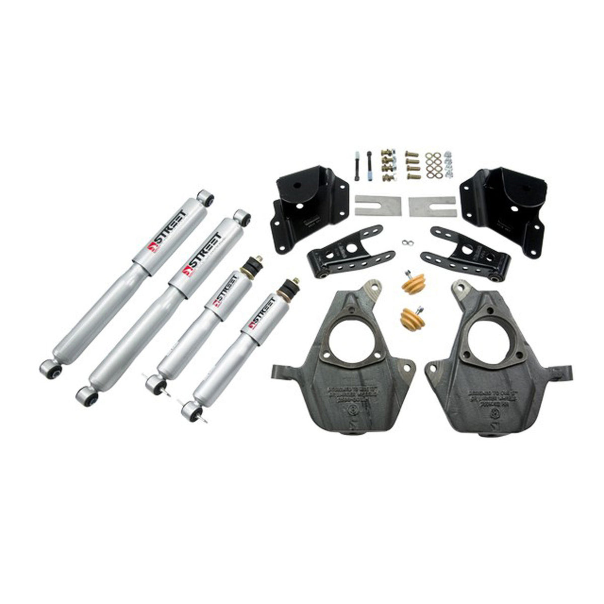 Belltech Lowering Kit w/Street Performance Shocks (Front Torsion Bar Suspension Only, 2" Front / 4" Rear Drop) for 2005-2006 GMC Sierra 1500 Extended Cab RWD Short Bed w/Front Torsion Bars