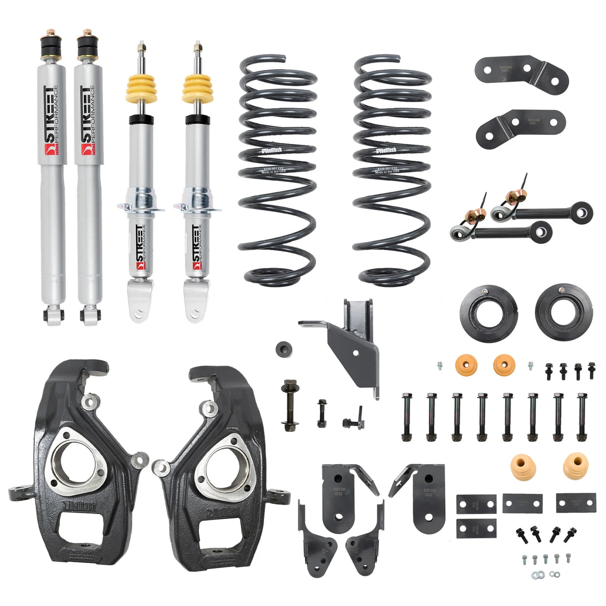 Belltech Lowering Kit w/Street Performance Shocks (3-4" Front / 4-5" Rear Drop) for 2019-2026 Ram 1500 RWD/4WD