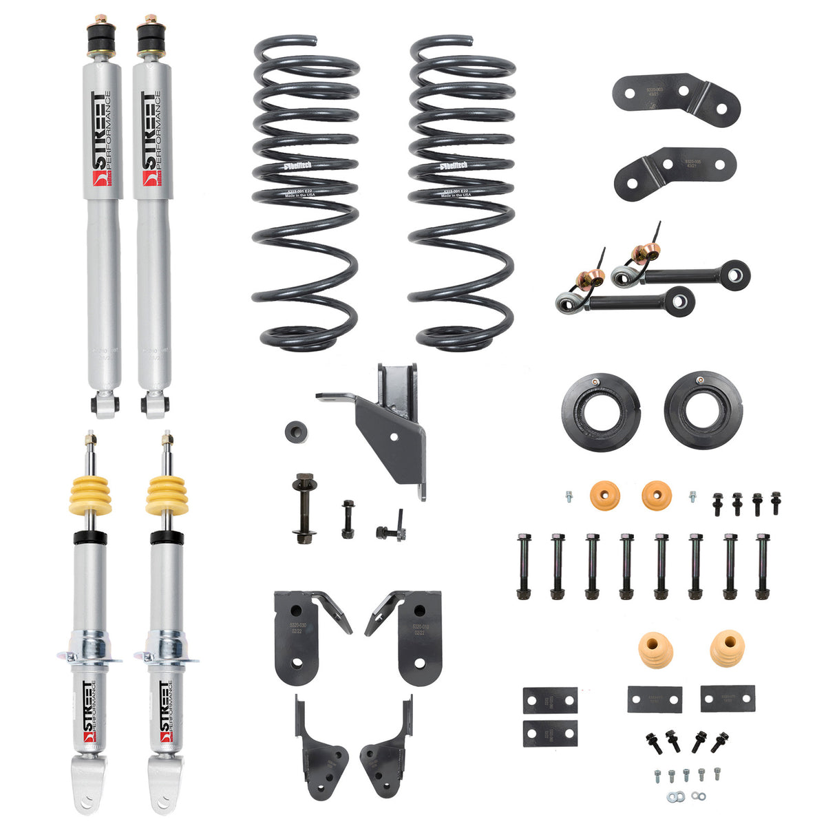 Belltech Lowering Kit w/Street Performance Shocks (1-3" Front / 3-4" Rear Drop) for 2019-2026 Ram 1500 RWD/4WD