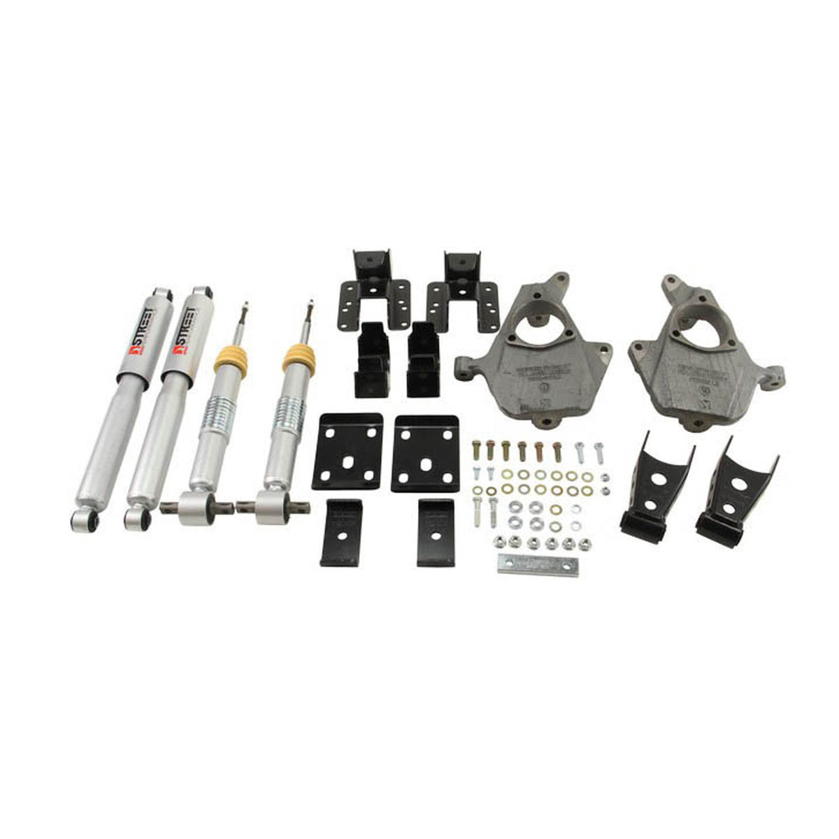 Belltech Lowering Kit w/Street Performance Shocks (2" Front / 4" Rear Drop) for 2014-2016.5 Chevrolet Silverado 1500 RWD/4WD w/o Autoride or Magnetic Ride Short Bed