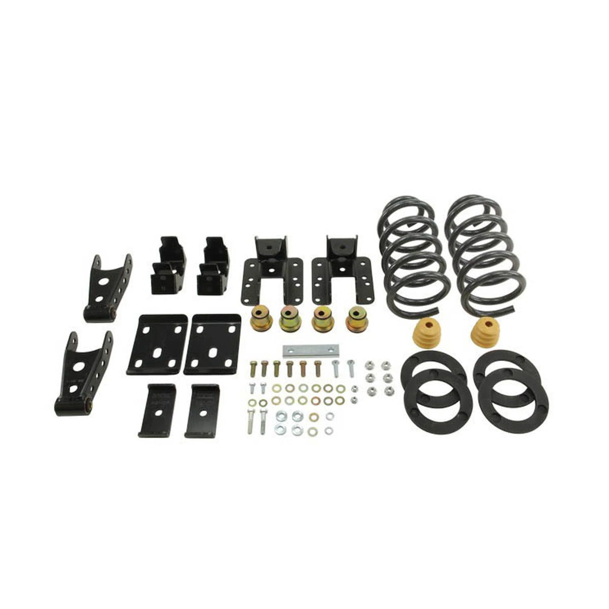 Belltech Lowering Kit w/o Shocks (1-2" Front / 4" Rear Drop) for 2014-2018 Chevrolet Silverado 1500 Standard Cab RWD w/o Autoride or Magnetic Ride Short Bed