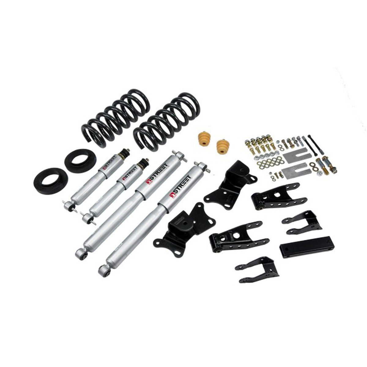 Belltech Lowering Kit w/Street Performance Shocks (1-2" Front / 4" Rear Drop) for 1992-1996 GMC C3500 Crew Cab RWD