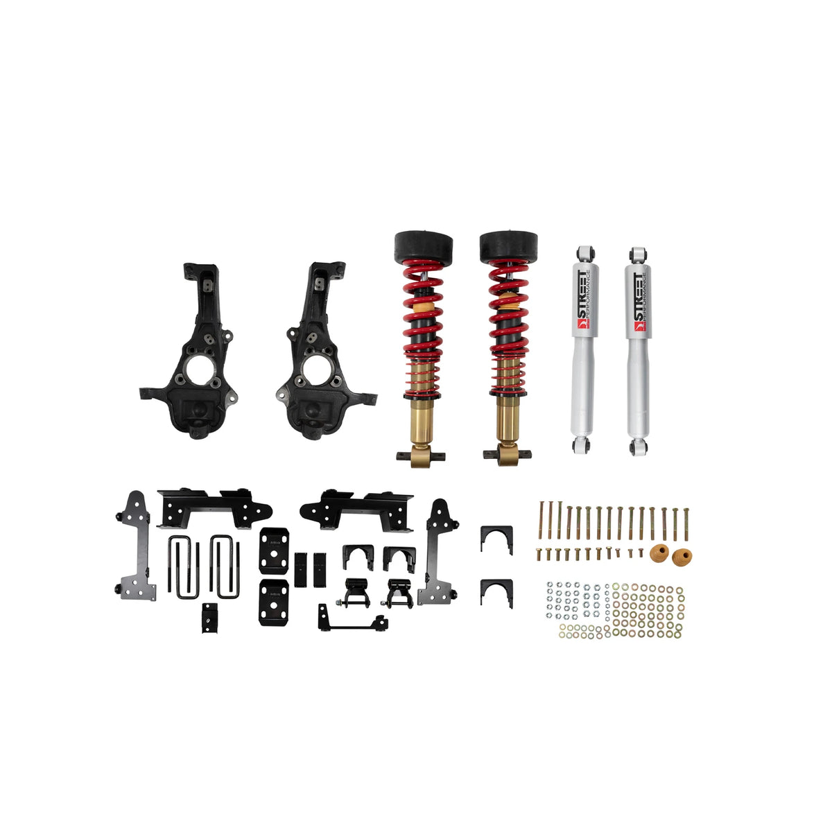 Belltech Performance Coilover Kit w/Height Adjustable Front Coilovers (2-4" Front / 6" Rear Drop) for 2019-2026 GMC Sierra 1500 4WD Short Bed