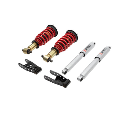 Belltech Performance Coilover Kit w/Height Adjustable Front Coilovers (1-3" Front / 2-3" Rear Drop) for 2007-2018 GMC Sierra 1500 RWD/4WD w/o Autoride or Magnetic Ride Short Bed