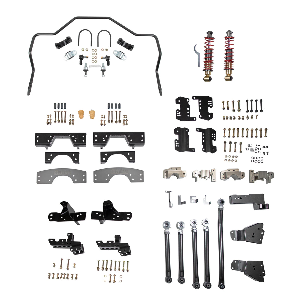 Belltech Rear 4-Link Kit w/Coilovers, C-Notch & Sway Bar for 1988-1998 GMC C1500 Standard Cab RWD