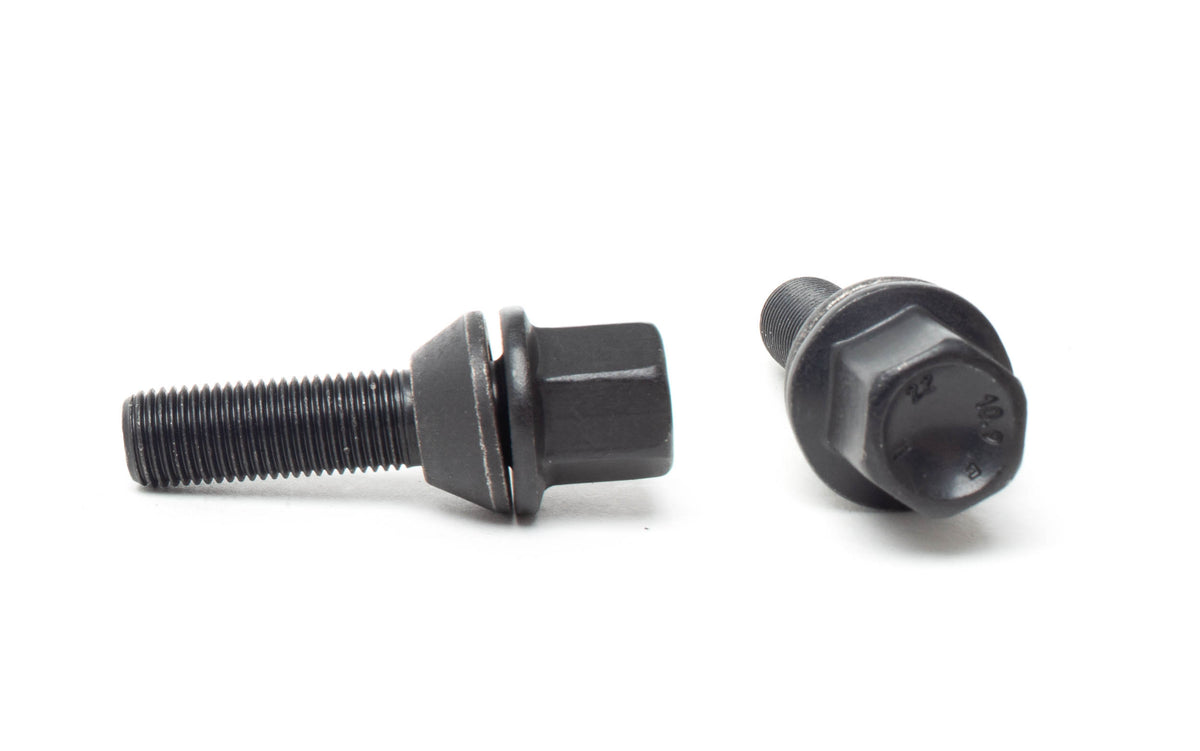 H&R wheel bolts, M14 x 1.5, 60° movable taper seat, 19mm hex, black