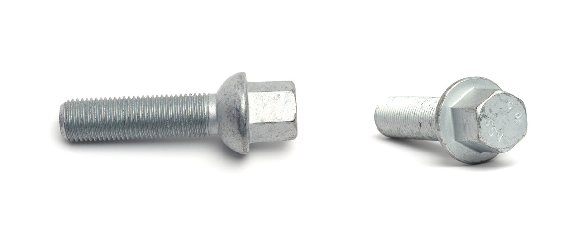 H&R wheel bolts, M14 x 1.5, Mercedes ball seat, 17mm hex, silver