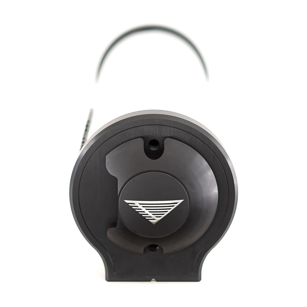 Universal Air Acrylic RGB Air Tank black end caps, second angle