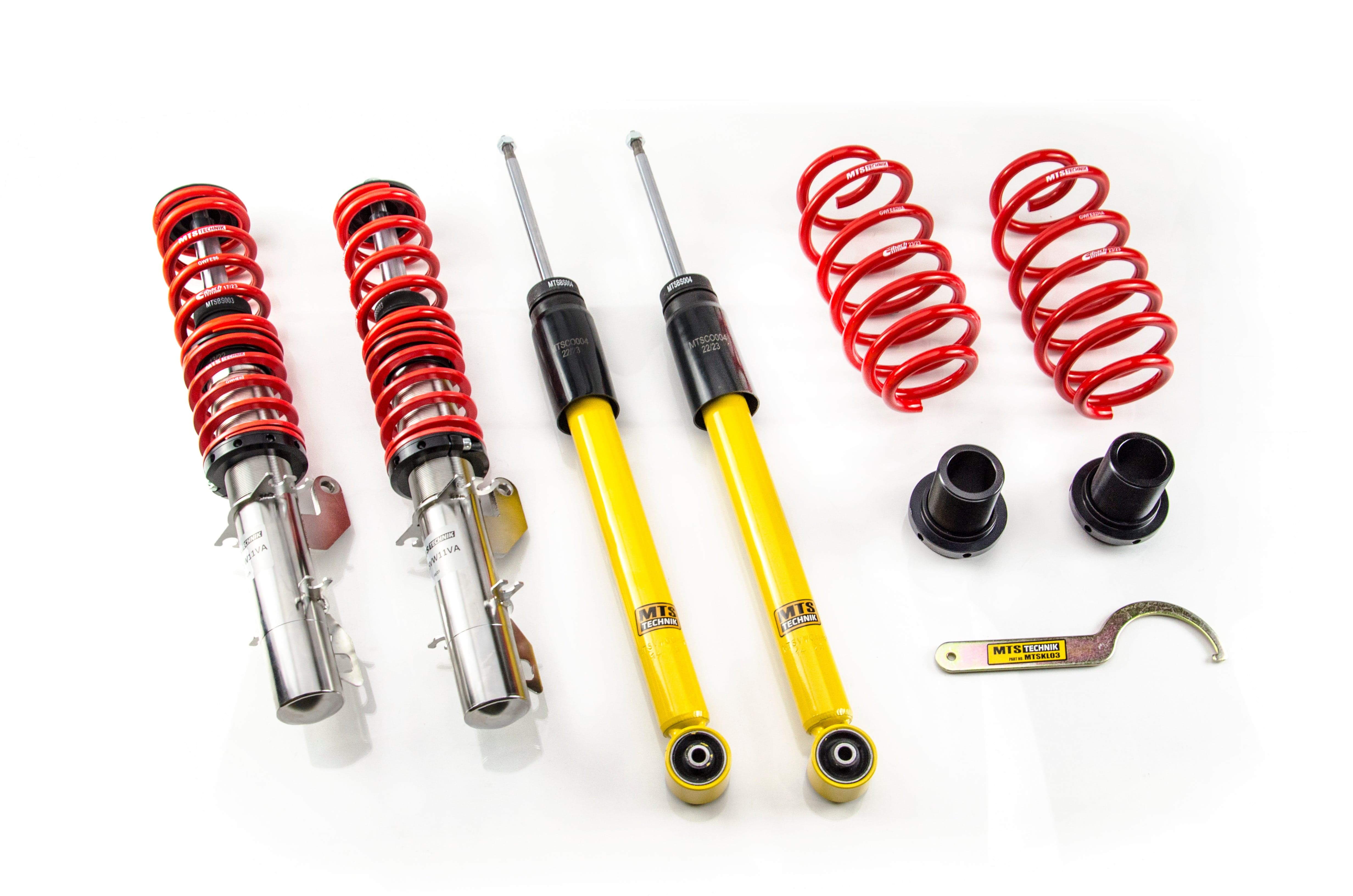 MTS Technik Comfort Series Suspension Coilover Kit (w/o Front Axle Top Mount) for 1998-2010 Volkswagen Beetle (1C/1Y) XMTSGWVW10-C