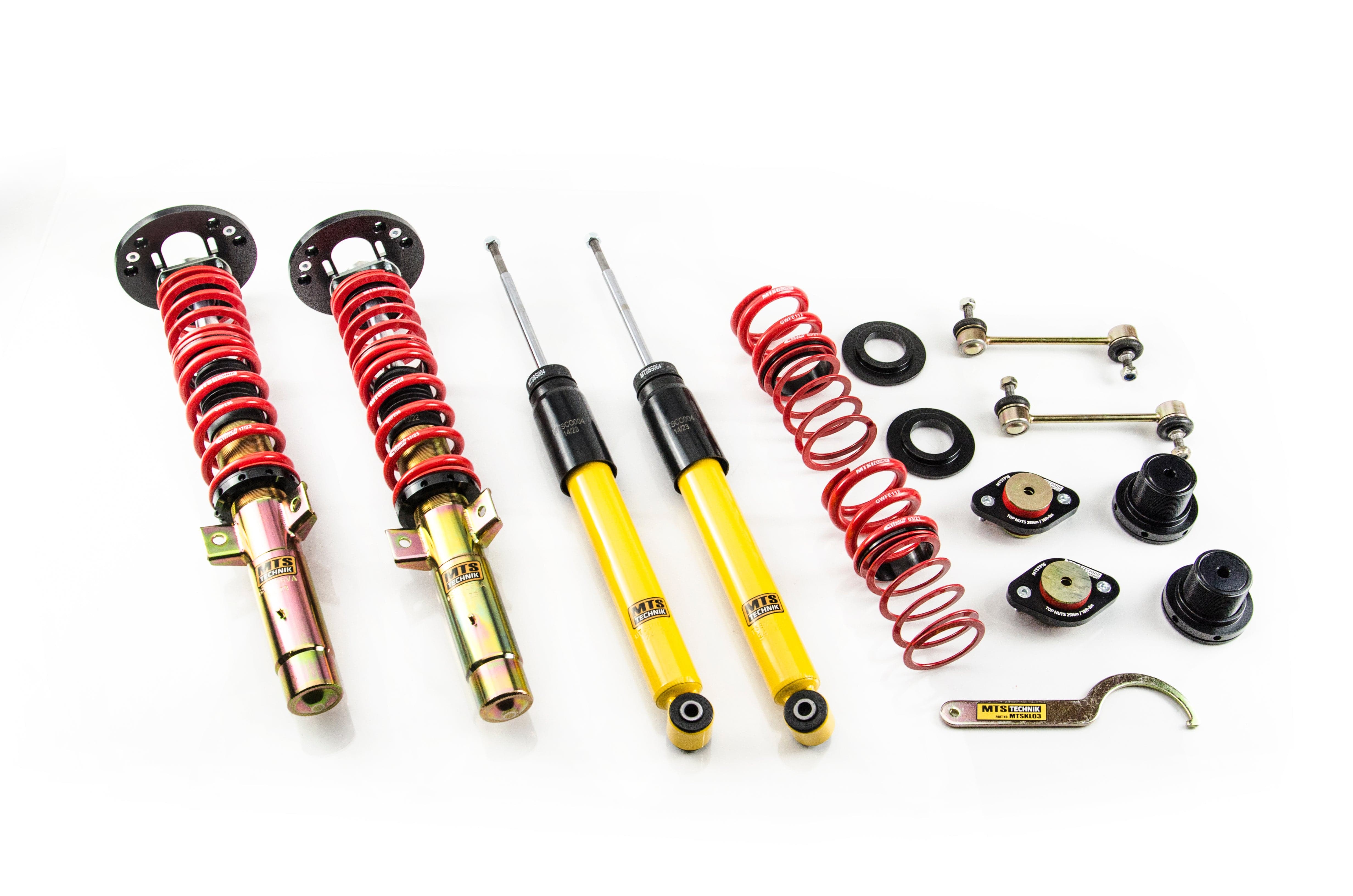 MTS Technik Stance Series Suspension Coilover Kit (Gold Housing, 40-85mm Front Lowering) for 2003-2009 BMW Z4 (E85/E86) MTSGWBM119-S