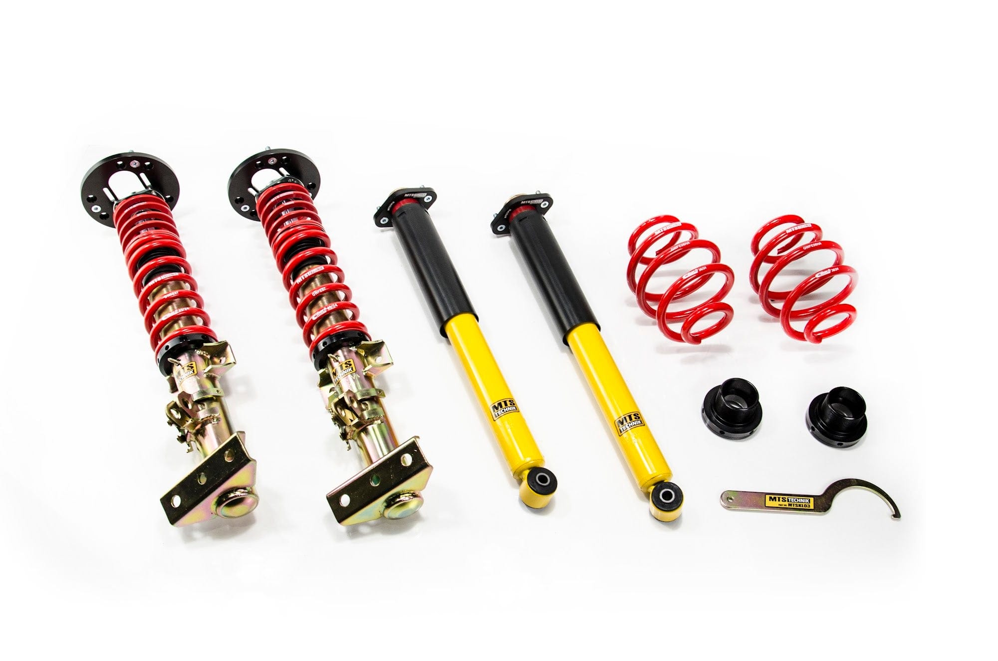 MTS Technik Street Series Suspension Coilover Kit (w/ Front and Rear Top Mount, Gold Housing) for 1995-2002 BMW 318ti (E36) MTSGWBM99