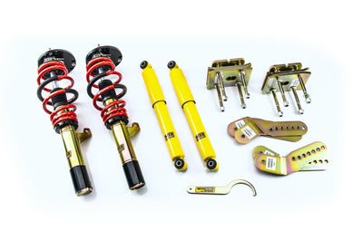MTS Technik Street Series Suspension Coilover Kit (w/ Front Axle Top Mount, Gold Housing) for 2014-2020 Volkswagen Caddy (2K) MTSGWVW93