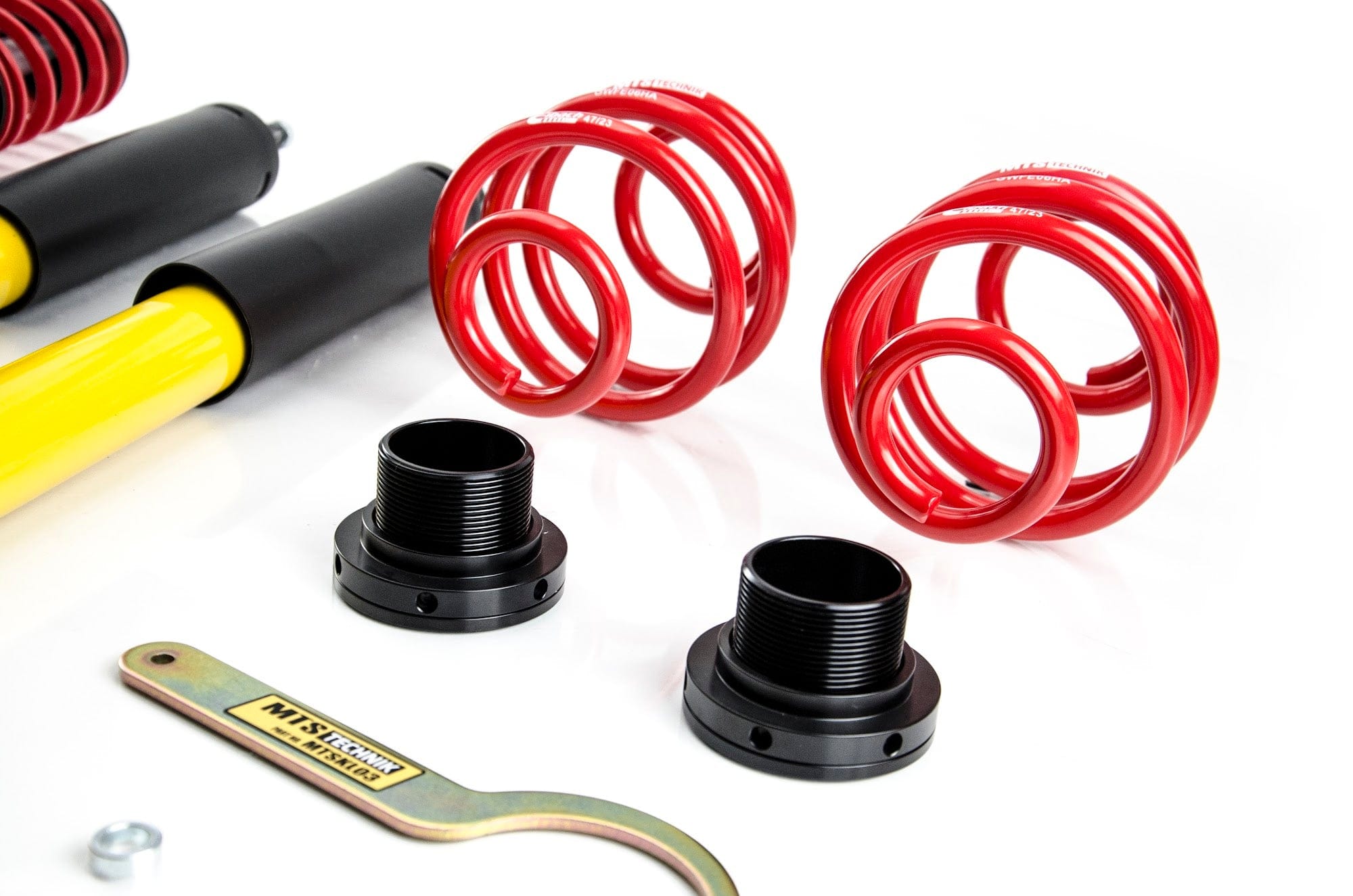 MTS Technik Street Series Coilover Kit - Without Front and Rear Top Mount, Inox Housing for 1995-2002 BMW 318ti (E36) XMTSGWBM02