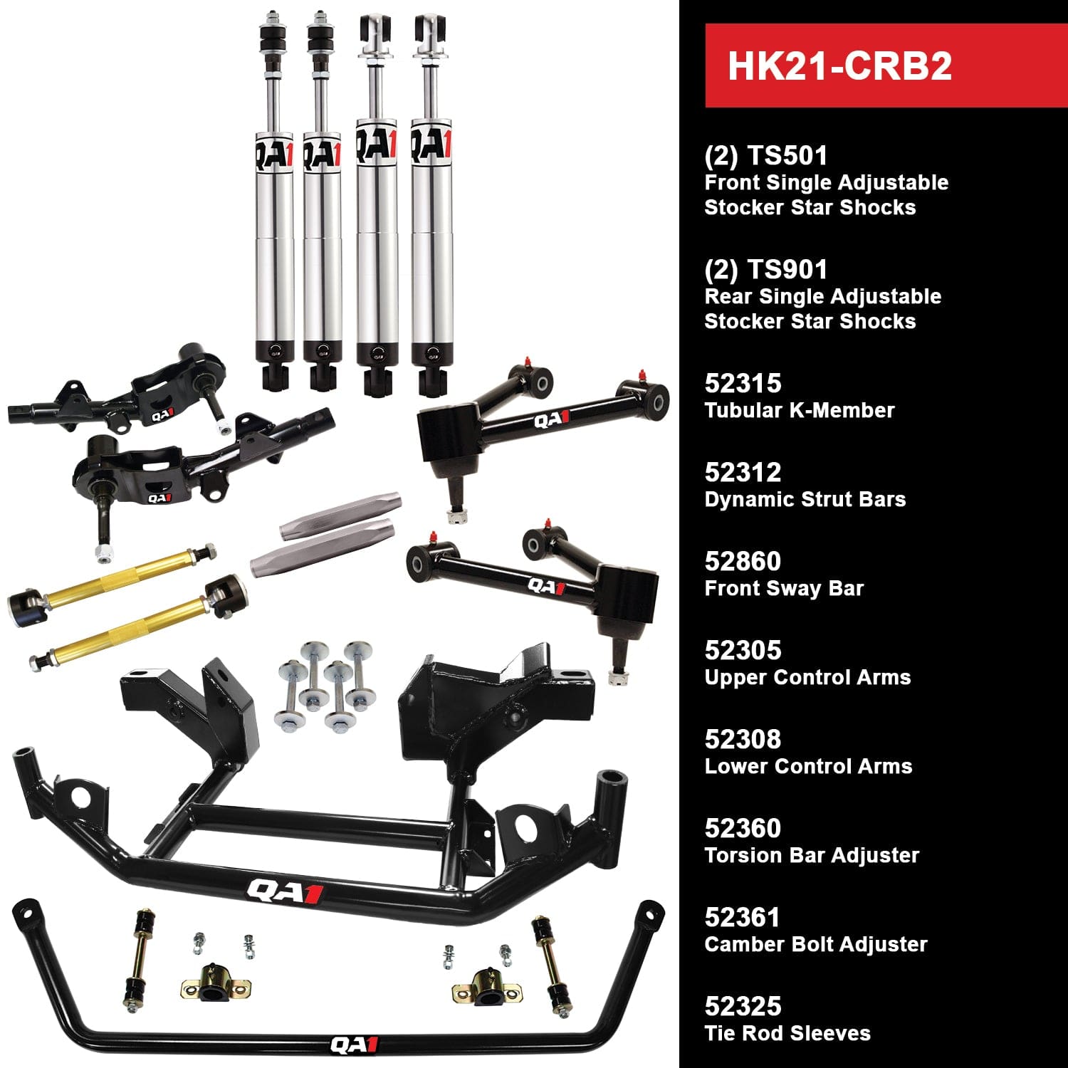 QA1 Level 1 Suspension Handling Kit - Torsion Bar - 1966-1967 Plymouth Satellite HK21-CRB2