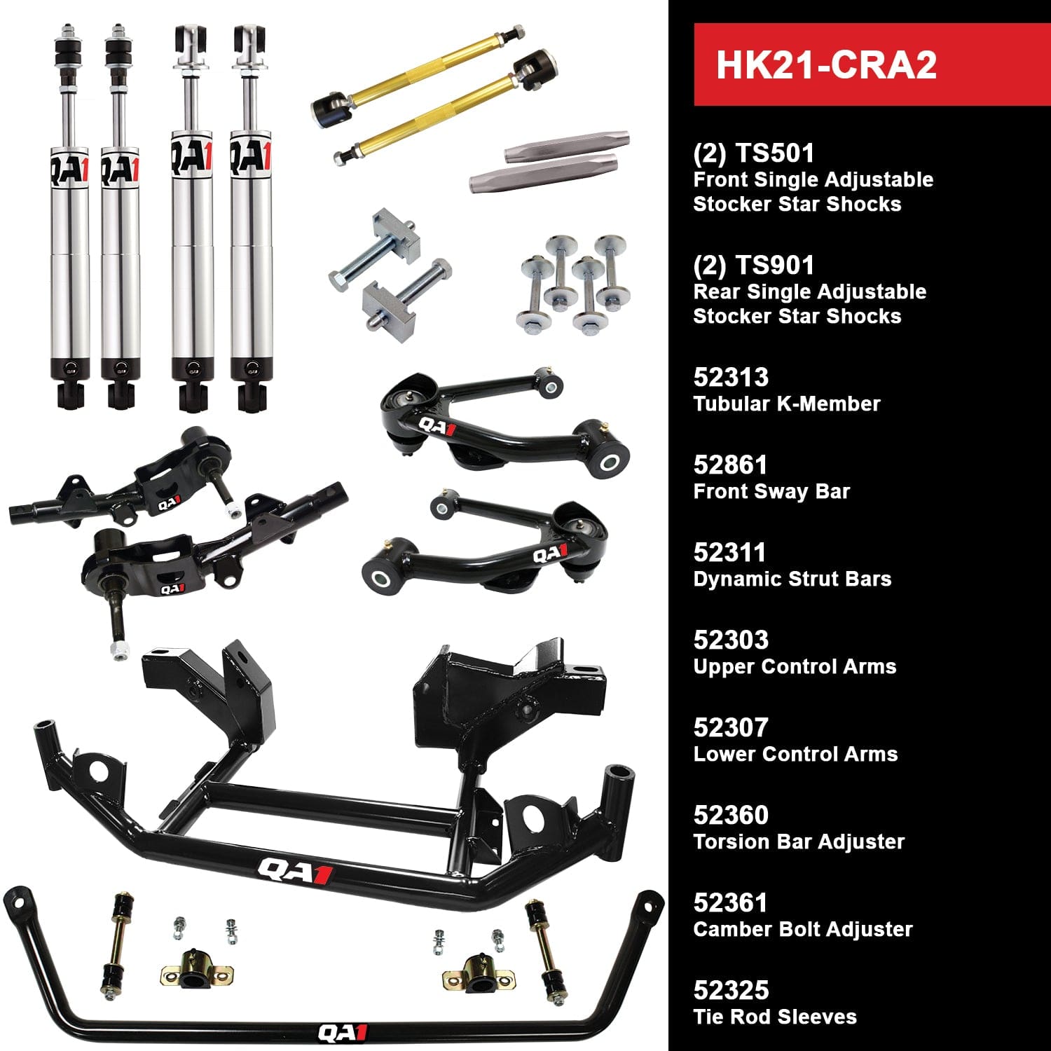 QA1 Level 1 Suspension Handling Kit - Torsion Bar - 1970-1972 Plymouth Duster HK21-CRA2