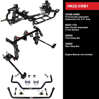 QA1 Level 2 Handling Suspension Kit, 0-2" Drop - 1962-1964 Plymouth Savoy HK22-CRB1