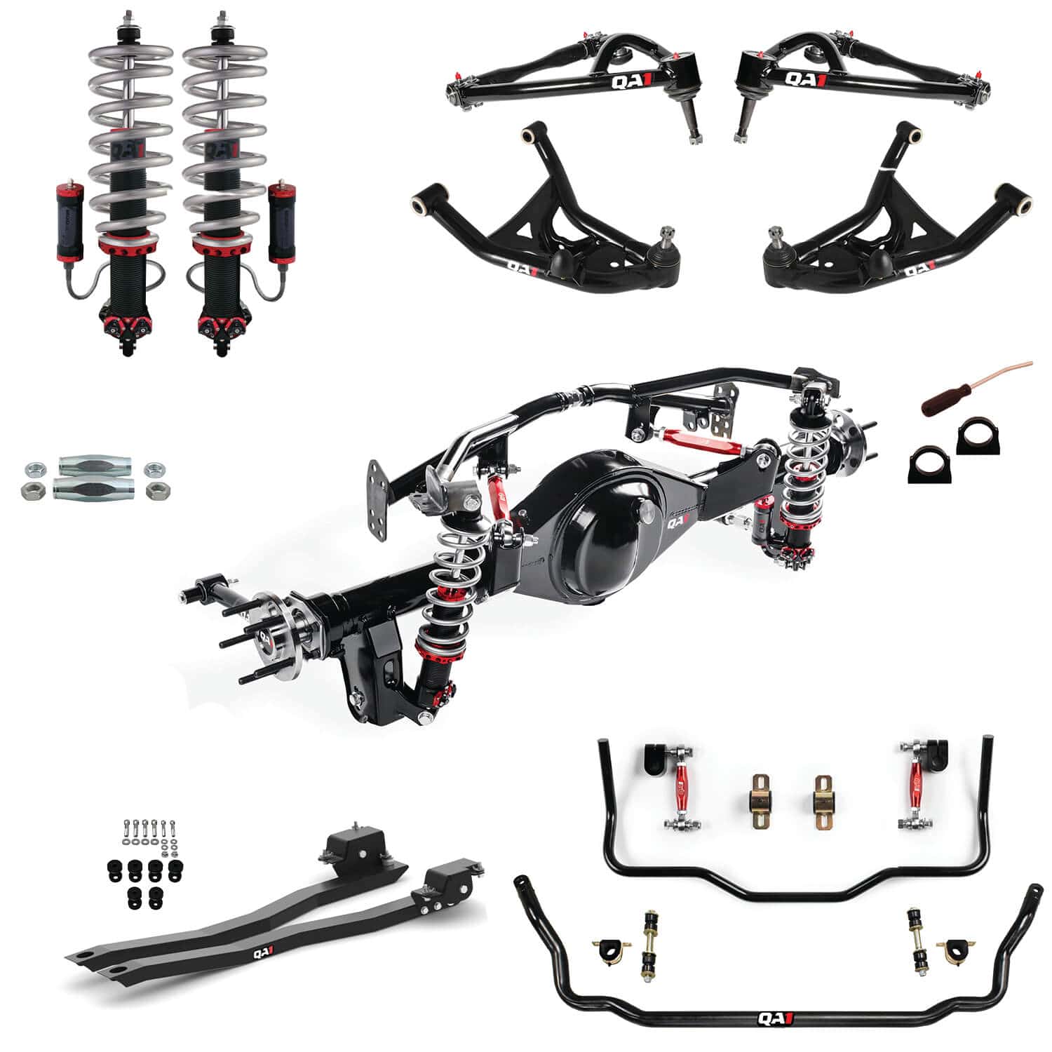 QA1 MOD Series Level 3 Full Vehicle Handling Kit and Axle with Narrowed 9 in. Housing - 1970-1974 Pontiac Firebird HK43-GMF2RN