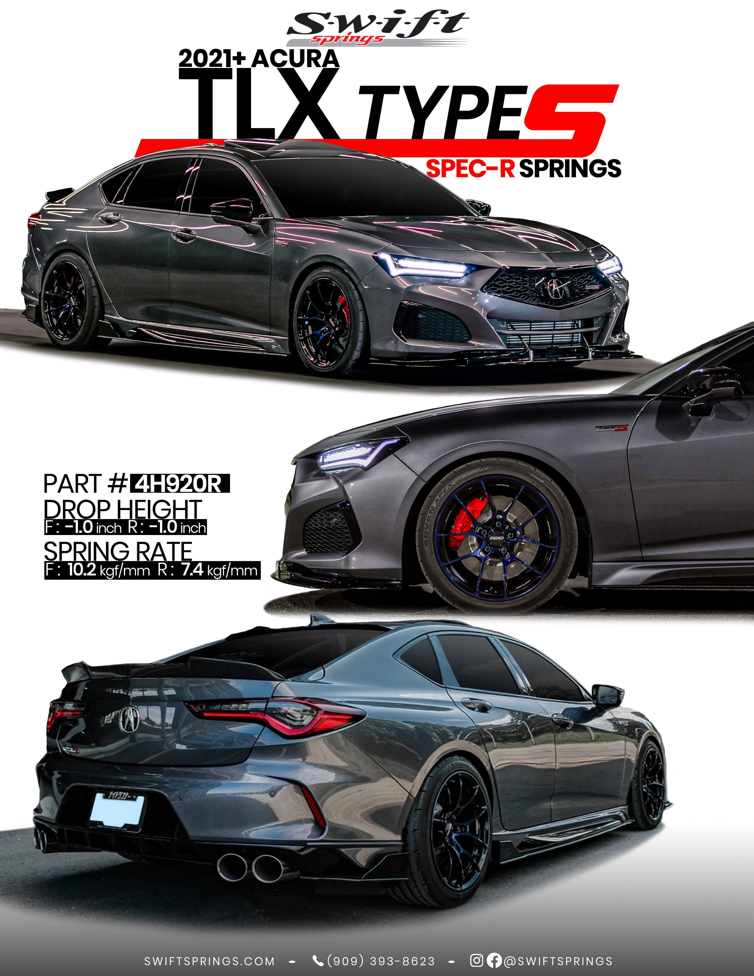 Swift Spec-R Lowering Springs for 2021+ Acura TLX Type S 4H920R