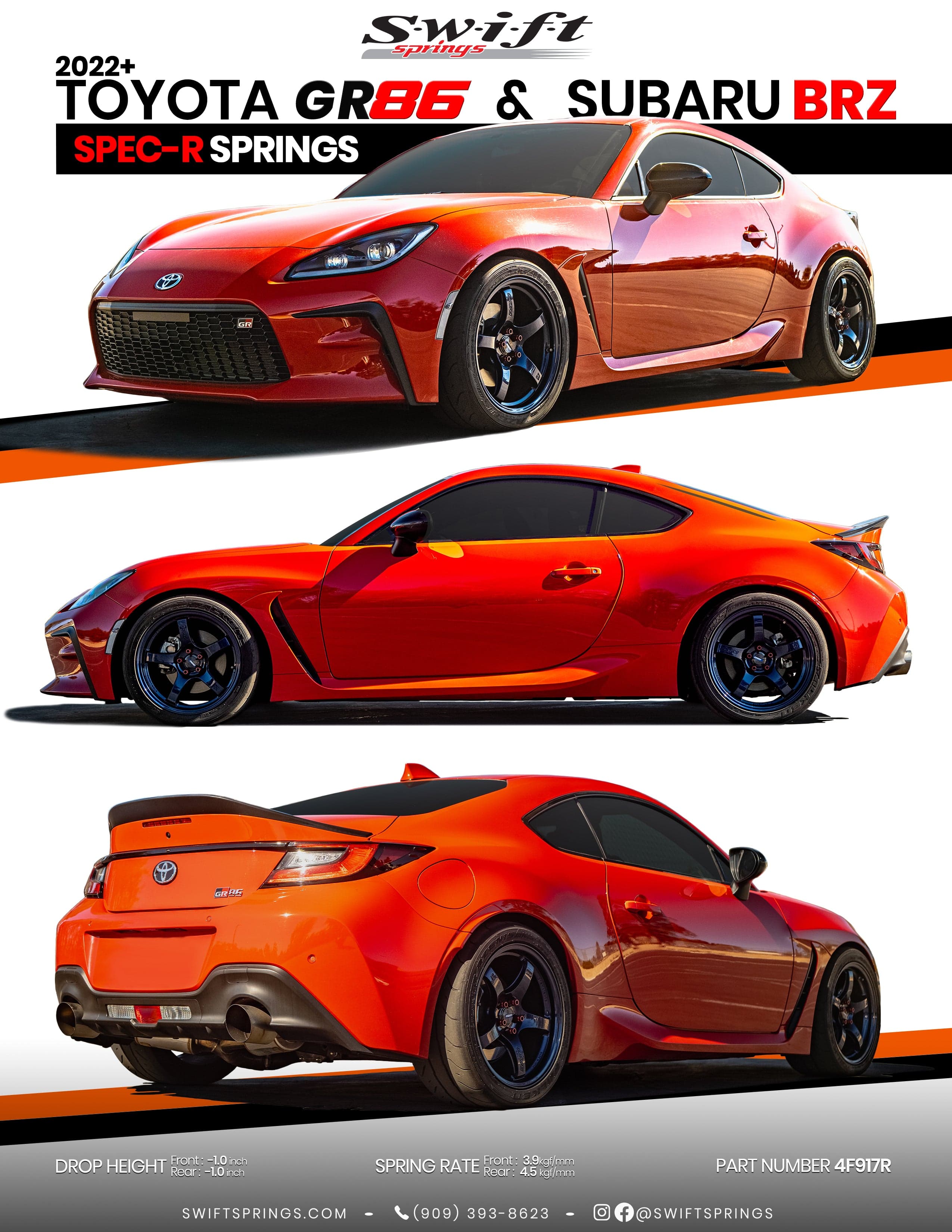 Swift Spec-R Lowering Springs for 2022+ Subaru BRZ (ZD8