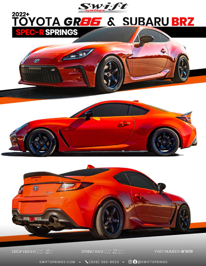 Swift Spec-R Lowering Springs for 2022+ Subaru BRZ (ZD8) 4F917R