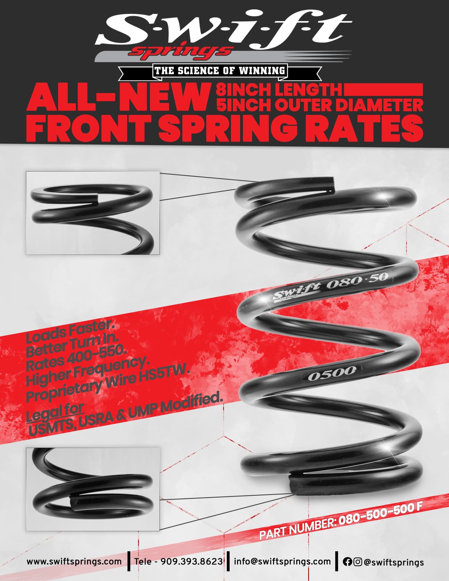 Swift Springs Standard Conventional Front Spring - OD: 5" / Length: 8"