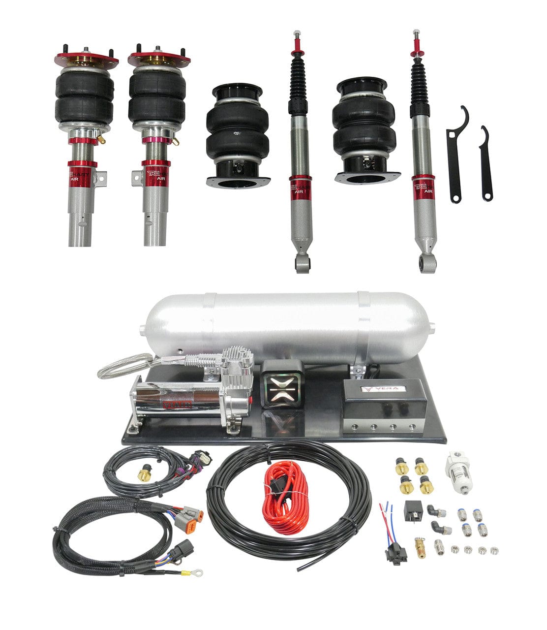TruHart AirPlus Air Struts w/ VERA AccuAir ePlus Connect Pressure for 2017-2021 Honda Civic Hatchback (FK7/FK8) TH-H1014-1+TH-MD05