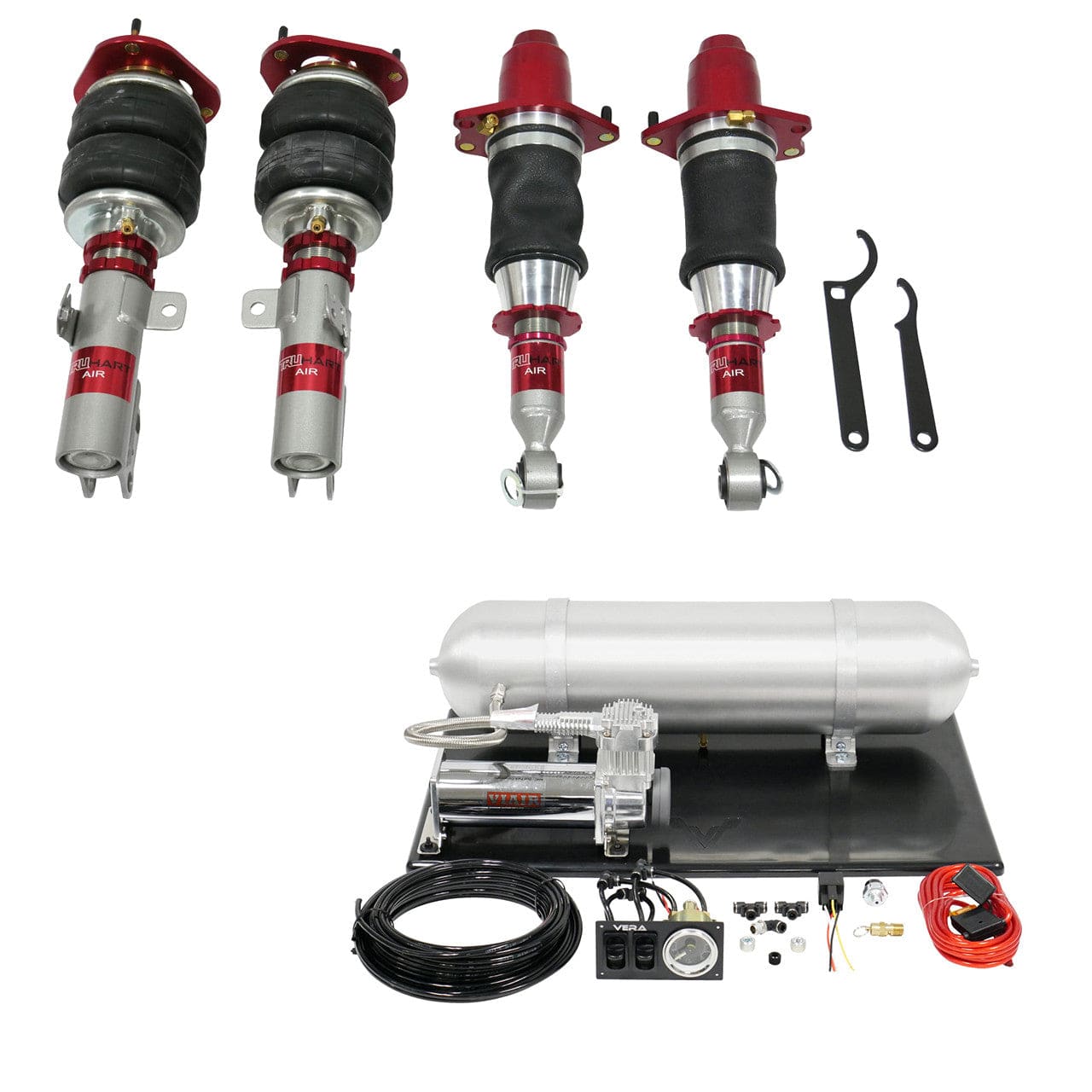 TruHart AirPlus Air Struts w/ VERA Basic Management for 2003-2008 Toyota Corolla (E120/E130) TH-T1002+TH-MM03