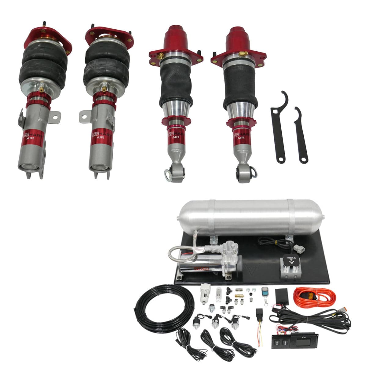 TruHart AirPlus Air Struts w/ VERA Evo Management for 2003-2008 Toyota Corolla (E120/E130) TH-T1002+TH-ME01